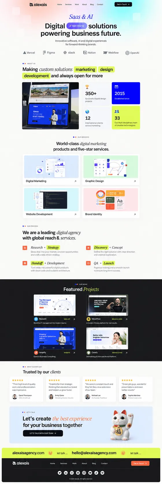 Mockup halaman penuh template website agensi digital